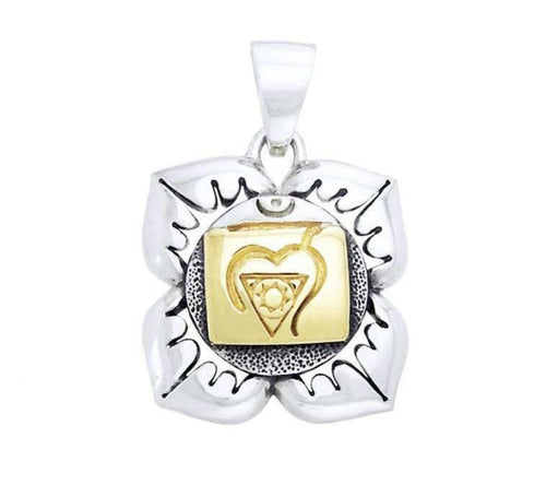 Sterling Silver Muladhara Root Base Chakra Necklace Pendant Gold Plated Jewelry-OsirisTradingUK