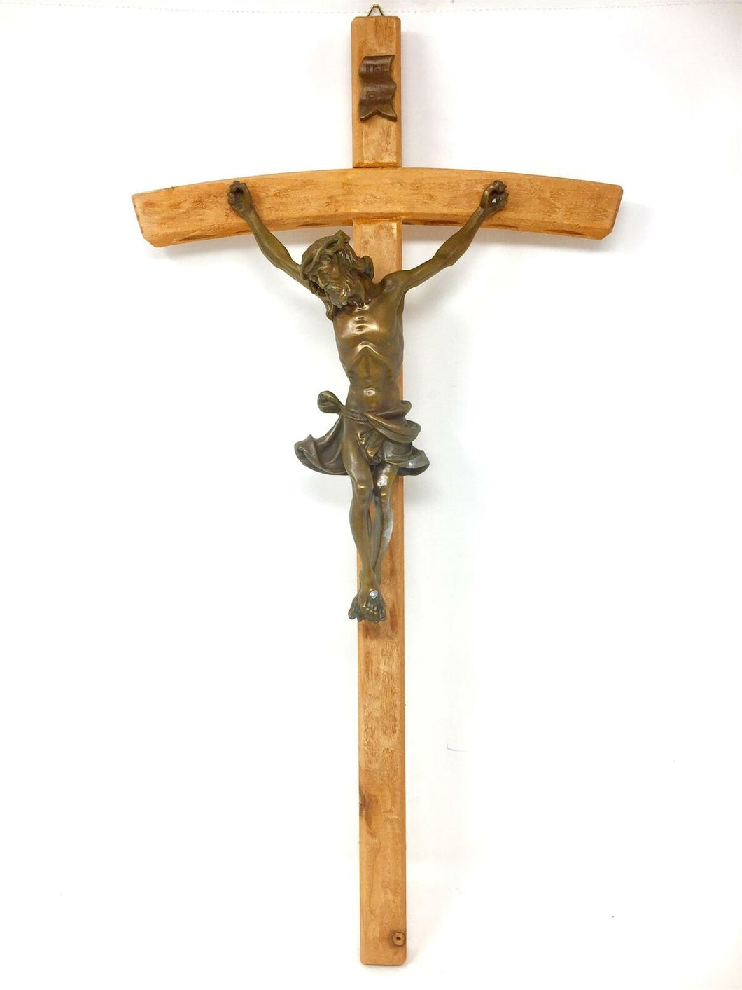 Large Wooden Crucifix Wall Cross Jesus Christ Religious Ornament 55 cm