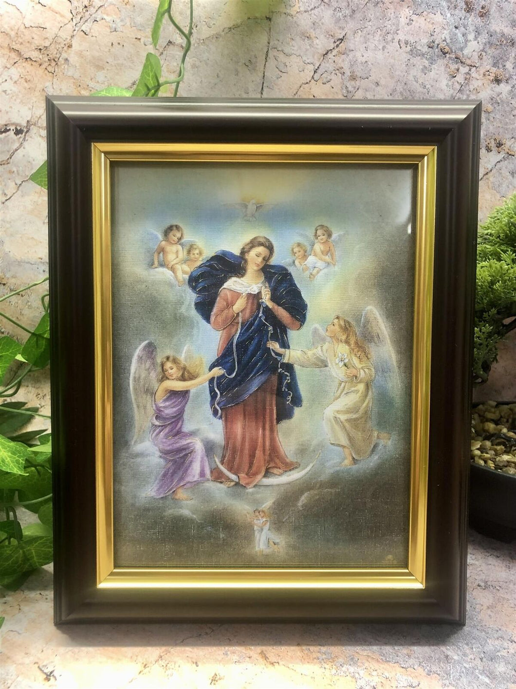 Framed Picture Virgin Mary Our Lady Untier Of Knots Religious Wall Decor-OsirisTradingUK