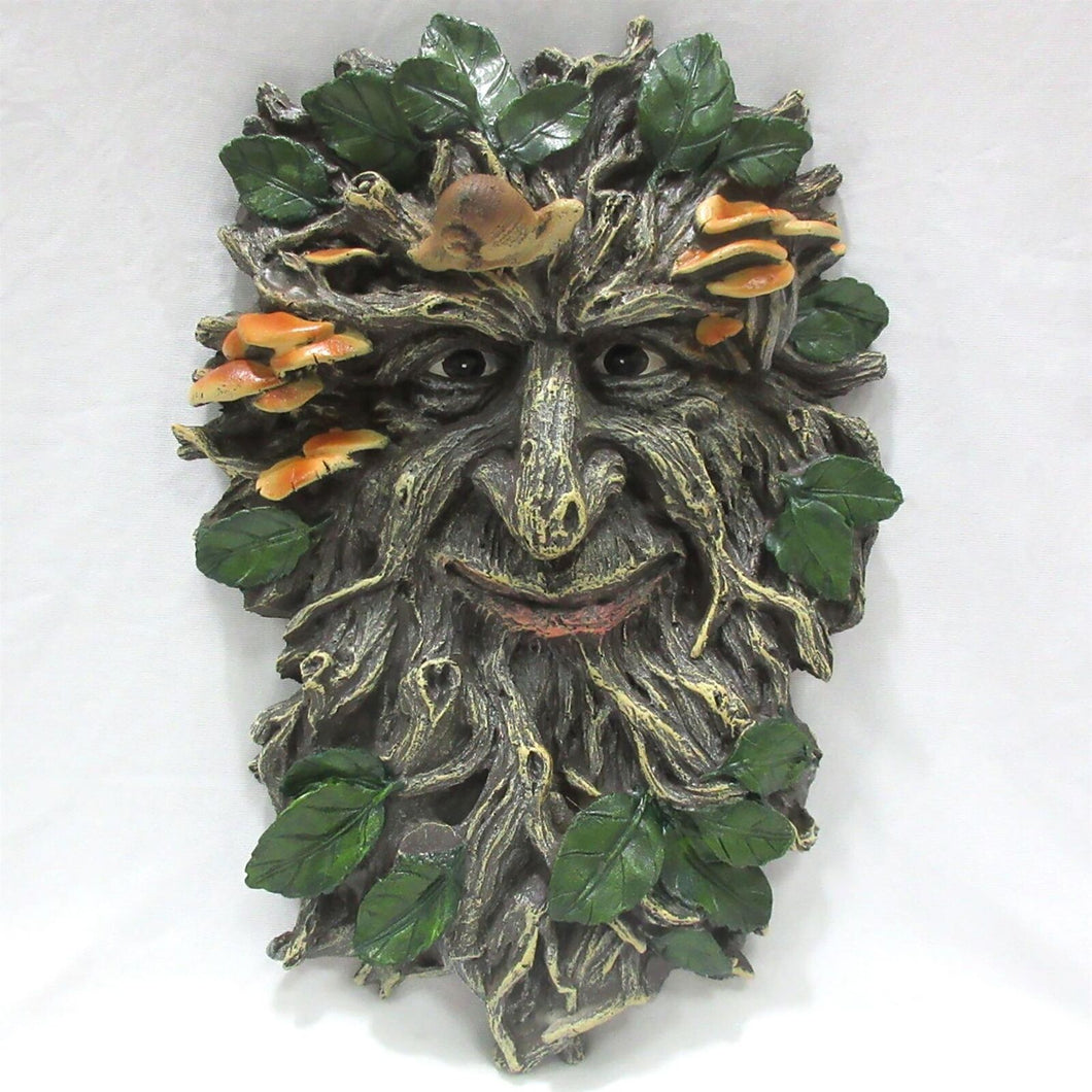 Green Man Wall Plaque Garden Ornament Wicca Pagan Decoration Sculpture-OsirisTradingUK