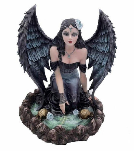 Dark Fallen Angel Wishing Well Water Fairy Statue Figurine-OsirisTradingUK