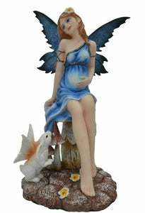 Easter Fairy and Easter Bunny Figurine Fantasy Fairies Mythical Sculpture Gift