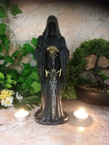 Dark Gothic Fallen Angel of Death Sculpture Halloween Occult Grim Reaper Statue-OsirisTradingUK