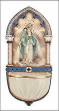 Load image into Gallery viewer, Miraculous Holy Water Font Luminous with Gold Foil Highlights Religious Gift-OsirisTradingUK
