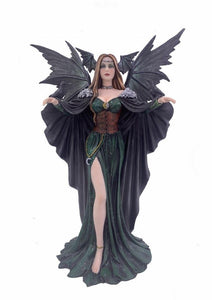 Dark Priestess Statue Gothic Fairy Sculpture Fallen Angel Figure-OsirisTradingUK
