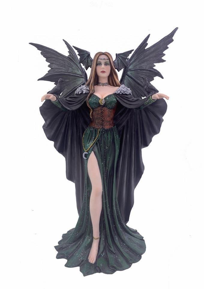 Dark Priestess Statue Gothic Fairy Sculpture Fallen Angel Figure-OsirisTradingUK