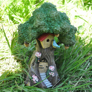 Fairy Tree House Bird Garden Lawn Ornament Elf Pixie Hobbit Gift Idea