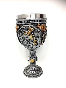 Steampunk Gearwork Dragon Goblet Dragons Chalice Ornament Gothic Decor Design B-OsirisTradingUK