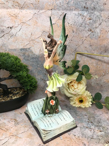 Fairy and Enchanted Book Figurine Fantasy Fairies Figure Mythical Sculpture Gift-OsirisTradingUK