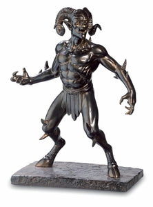 Bronze Effect Horned Demon Figurine Statue Ornament Satanism Occult