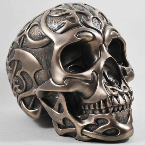Bronze Celtic Tribal Skull Sculpture Gothic Figure Altar Ornament Wicca Pagan-OsirisTradingUK