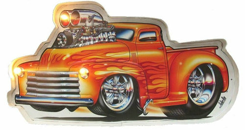 Vintage Metal 3D LED Logo Sign Garage Hot Rod Truck Man Cave Wall Plaque Gift-OsirisTradingUK