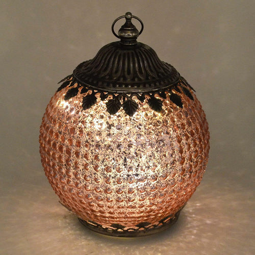 LED Light Pink Moroccan Style Lantern Home Decoration Ornament-OsirisTradingUK