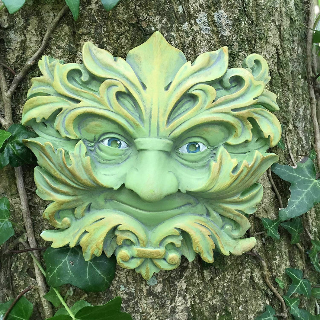 Baroque Green Man Garden Sculpture Wall Art Greenmen Wiccan Pagan Decor