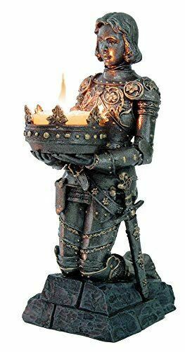 Stone Effect Medieval Knight Candle Holder