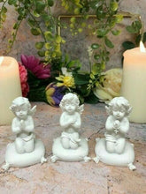 Load image into Gallery viewer, Set of Three Guardian Angel Figurine Praying Cherub Statue Ornament Sculpture
