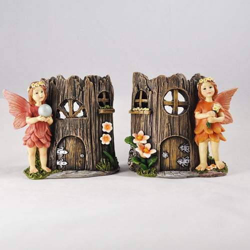 Fairy House Candle Holders Two Pair Tea Light Magic Pixie Elf Set of 2-OsirisTradingUK