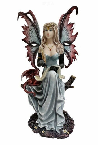 Fairy and Dragon Companion Sculpture Statue Mythical Creatures Figure Gift-OsirisTradingUK