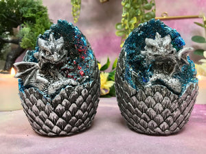 Set of Two Dragons Crystal Fantasy Sculpture Mythical Statue Ornament Gift-OsirisTradingUK