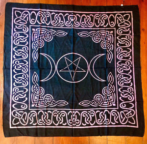 Triple Goddess Pentagram Altar Tarot Cloth Pagan Wiccan Table Cover Decoration