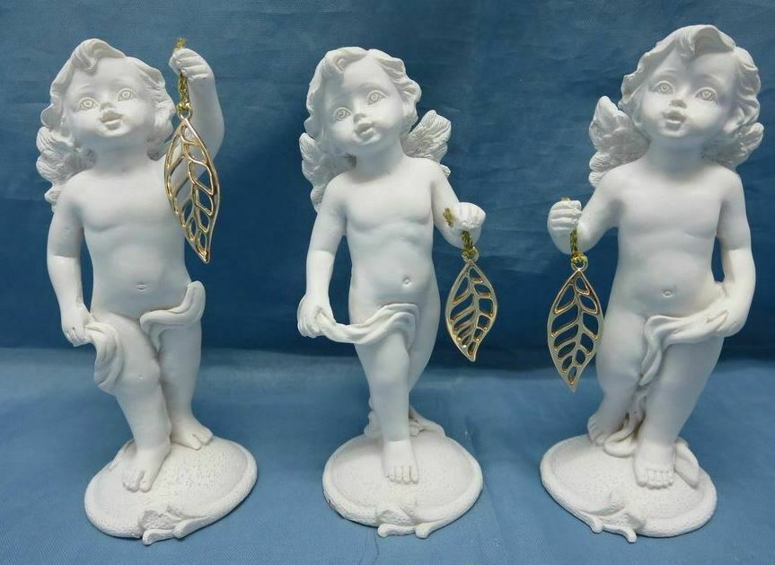 Set of Three Guardian Angel Figurine Wishing Cherubs Statue Ornament Sculpture