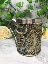 Load image into Gallery viewer, Valhalla Tankard with Axe Handle Viking Warrior Stein Decoration Norse Mythology-OsirisTradingUK
