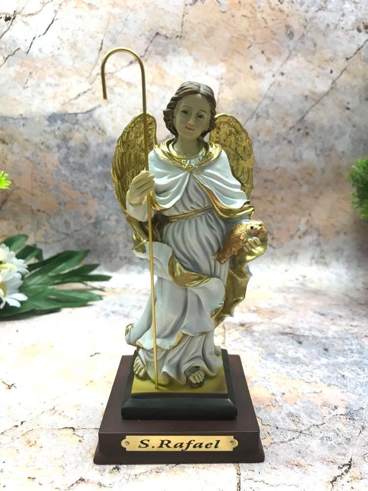 Archangel Raphael Statue Religious Figurine Sculpture Ornament Angel of Healing