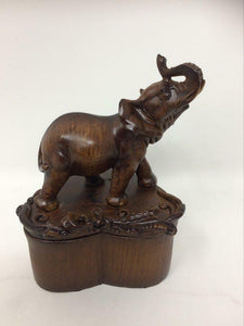 Elephant Heart Shaped Trinket Box Sculpture Ornament Secret Stash Elephants