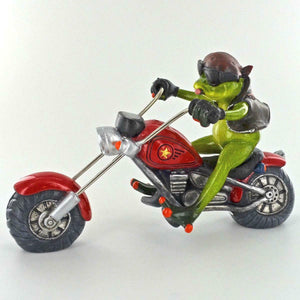 Comical Frogs Biker Figurine Statue Frog Sculpture Gift