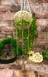 Tree of Life Brass Windchime Pagan Garden Ornament Wiccan Celtic Decoration-OsirisTradingUK