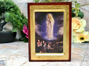 Our Lady of Fatima Virgin Mary Icon Style Religious Wall Plaque Decor-OsirisTradingUK