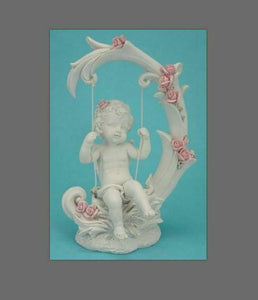 Swinging Guardian Angel Figurine Cherub Statue Ornament Sculpture Gift