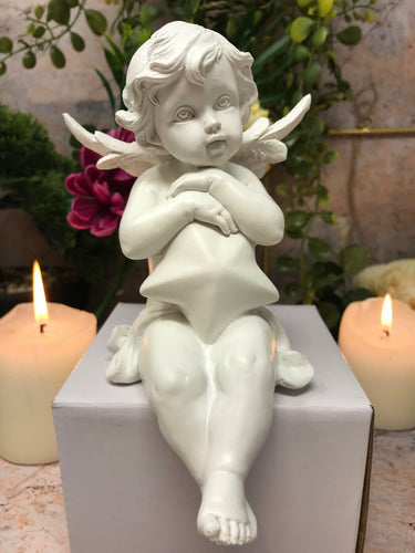 Guardian Angel Figurine Cherub Shelf Sitter Statue Ornament Sculpture Gift-Collectables:Fantasy, Myth & Magic:Mythical Creatures:Angels-OsirisTradingUK