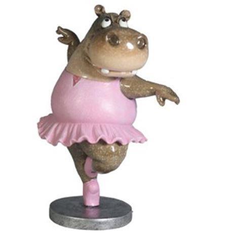 Comical Hippopotamus Ballerina Figurine Decoration Hippo Collection Ornament-OsirisTradingUK