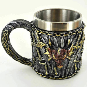 Dragon Swords Tankard Drinking Cup Altar Ornament Dragons Lovers Gift
