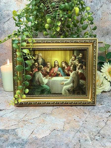 Laminated Framed Picture The Last Supper Jesus Christianity Religious Decoration