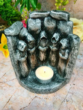 Load image into Gallery viewer, Celtic Druid Candle Holder Pagan Altar Decor Ornament Antique Silver Finish
