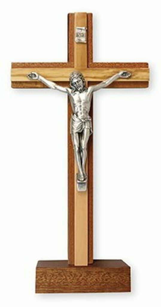 Free Standing Wood Crucifix Wall Cross Olive Wood Religious Gift