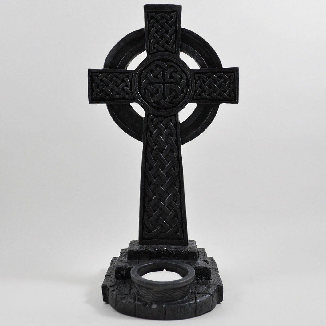 Celtic Cross T-Light Holder Candle Holder Gothic Ornament Pagan Sculpture