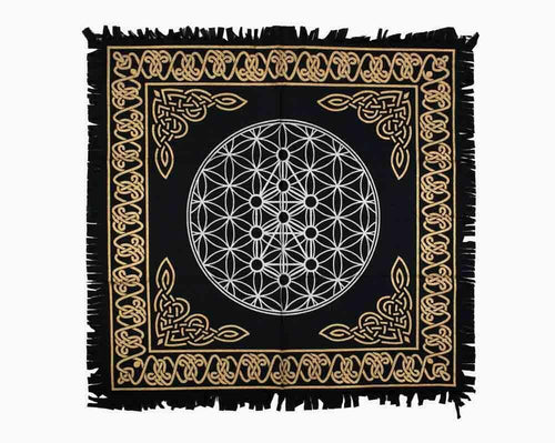 Flower of Life Altar Tarot Cloth Pagan Wiccan Table Cover Decoration Wall Decor-OsirisTradingUK