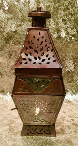 Moroccan Style Lantern Brass Antique Glass Tea Light Candle Holder Decoration