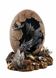 Novelty Blue Cave Water Dragon Hatching from Egg Figurine Statue Ornament