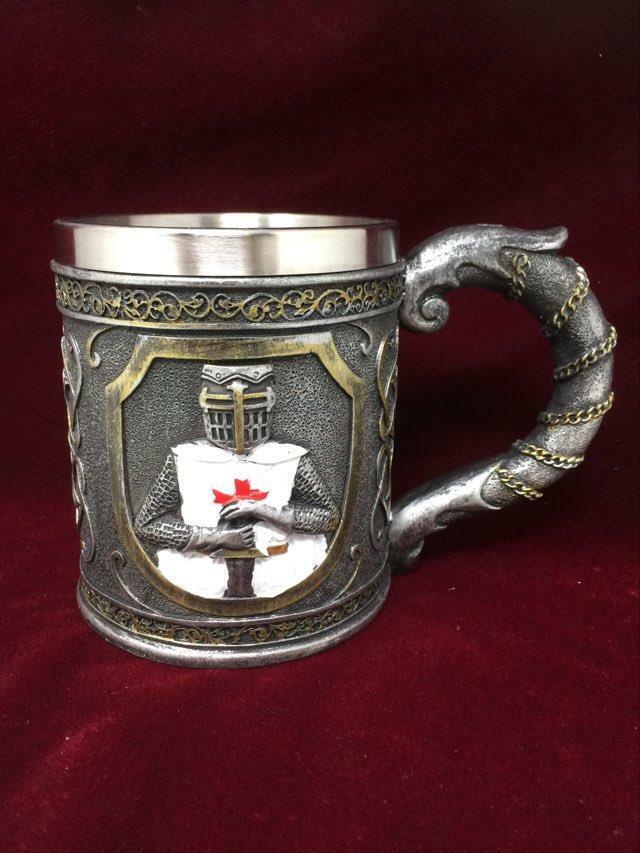 Medieval Style Templar Tankard Crusader Beer Glass Stein Table Decoration