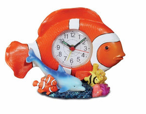 Comical Tropical Clown Fish And Dolphin Clock