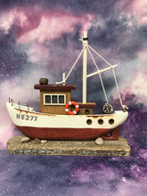 Load image into Gallery viewer, Nautical Boat Home Decoration Bathroom Ornament Fishing Trawler Red
