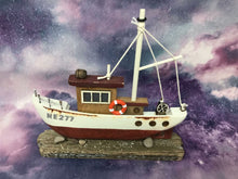 Load image into Gallery viewer, Nautical Boat Home Decoration Bathroom Ornament Fishing Trawler Red

