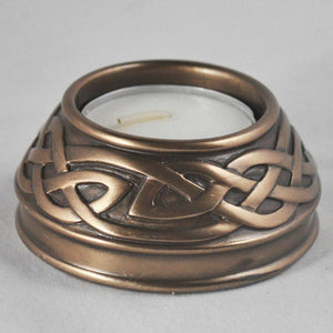 Bronze Effect Celtic Candle Holder Pagan Decor Altar Ornament
