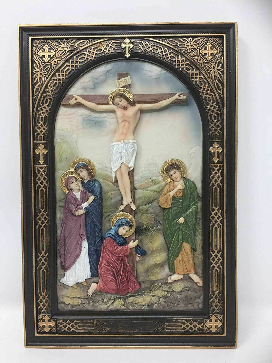 The Crucifixion of Christ Crucifix Hanging Wall Plaque Cross Religious Ornament