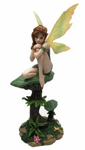 Flower Fairy Resting Figurine Fantasy Fairies Figure Mythical Ornament Statue-OsirisTradingUK