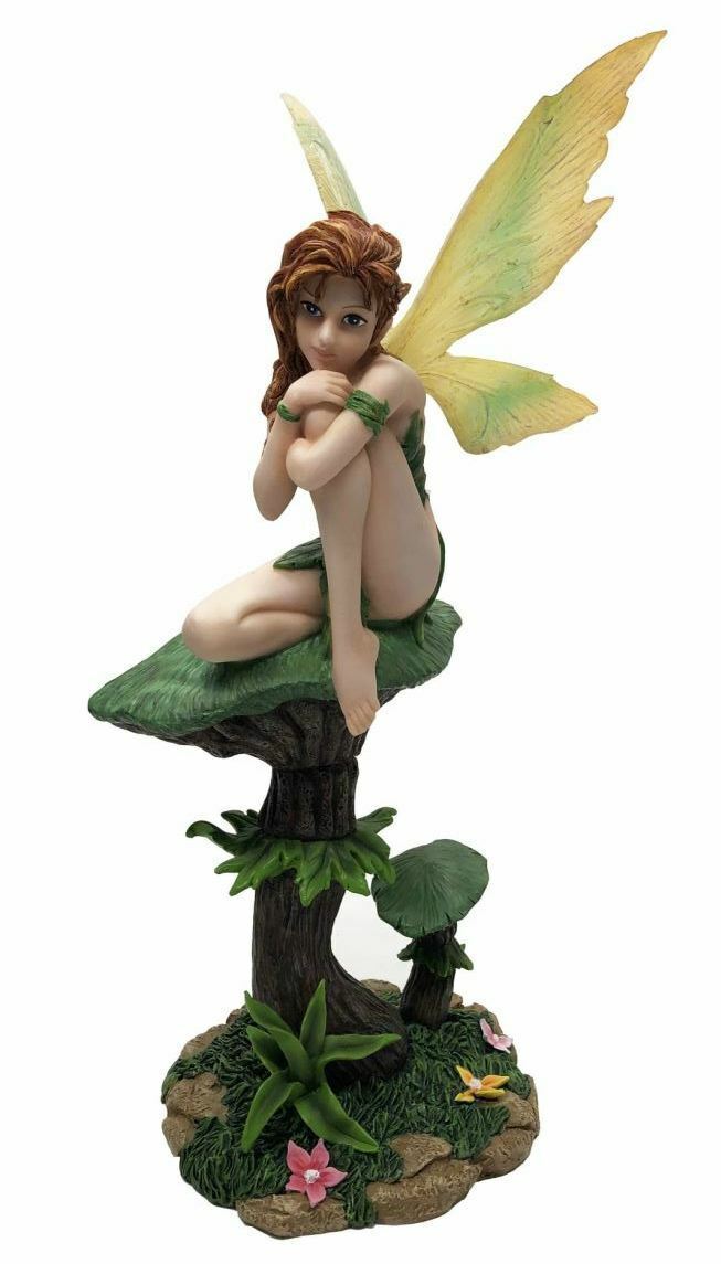 Flower Fairy Resting Figurine Fantasy Fairies Figure Mythical Ornament Statue-OsirisTradingUK